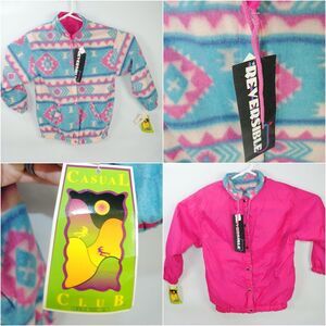 Vintage Casual Club Reversible Windbreaker 90's Pink/Aztec New Fits Womens Small